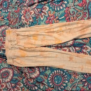 Peach and white sweat pants